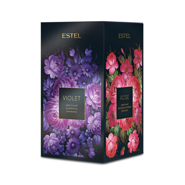 Estel Professional Цветочная трилогия: шампунь Violet 250 мл, бальзам Rose 200 мл, гель для душа Vert 200 мл купить