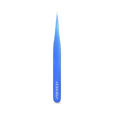 Enigma Пинцет прямой с ручной заточкой Extra-Sharp, Blue Metallic купить