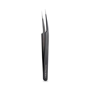 Enigma Пинцет прямой с изгибом и ручной заточкой Extra-Sharp, Black купить