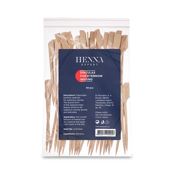 Henna Expert Шпатели для восковой коррекции бровей, 50 шт купить