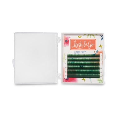 Lash&Go Ресницы микс, цветные, Зеленый, 0.07/C/7-12 мм, 6 линий купить