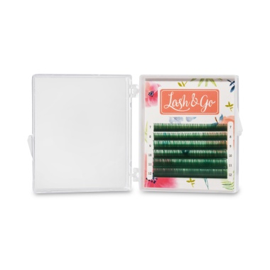 Lash&Go Ресницы микс, цветные, Зеленый, 0.10/C/7-12 мм, 6 линий купить