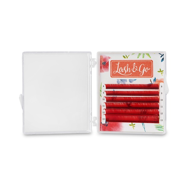 Lash&Go Ресницы микс, цветные, Красный, 0.07/D/8-13 мм, 6 линий купить