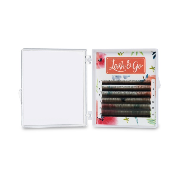 Lash&Go Ресницы микс, цветные, Пепельный, 0.07/C/7-12 мм, 6 линий купить