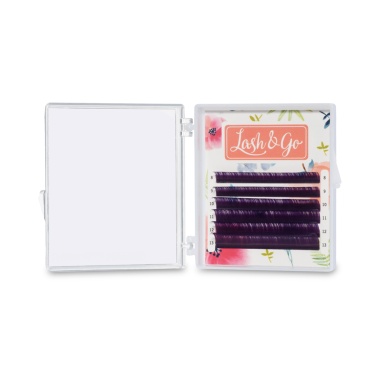 Lash&Go Ресницы микс, цветные, Фиолетовый, 0.07/C/7-12 мм, 6 линий купить