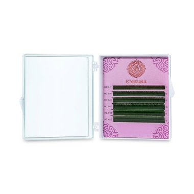 Enigma Ресницы микс, цветные, Green, 0.07/C/8-13 мм, 6 линий купить