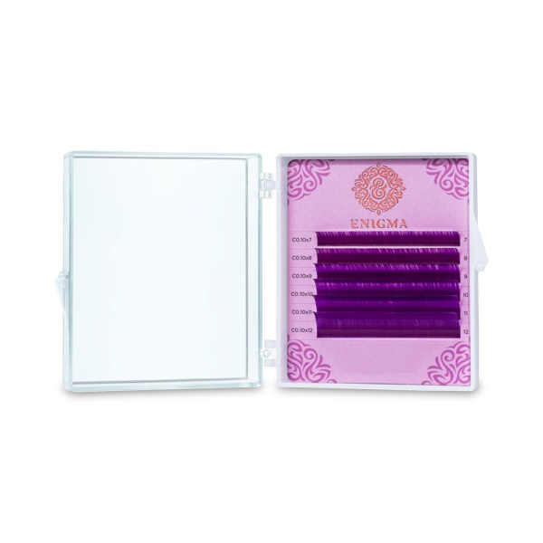 Enigma Ресницы микс, цветные, Purple, 0.07/C/7-12 мм, 6 линий купить