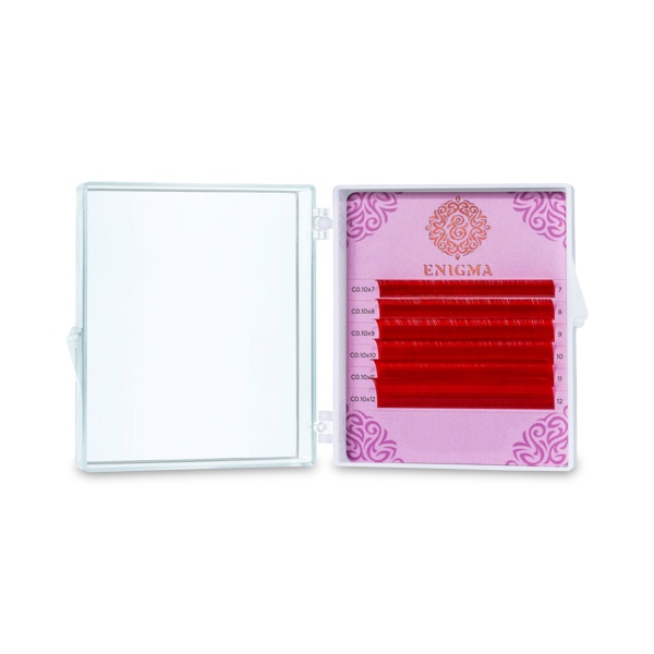 Enigma Ресницы микс, цветные, Red, 0.07/C/7-12 мм, 6 линий купить