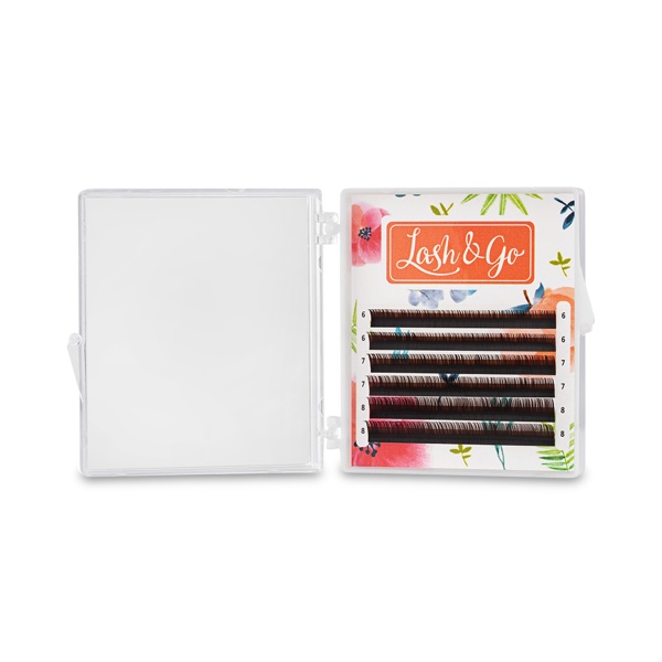 Lash&Go Ресницы микс, коричневые Эспрессо, 0.07/C/6-8 мм, 6 линий купить
