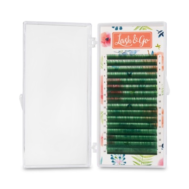 Lash&Go Ресницы микс, цветные, Зеленые, 0.07/M/7-14 мм, 16 линий купить