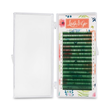 Lash&Go Ресницы микс, цветные, Зеленый, 0.07/D/7-14 мм, 16 линий купить