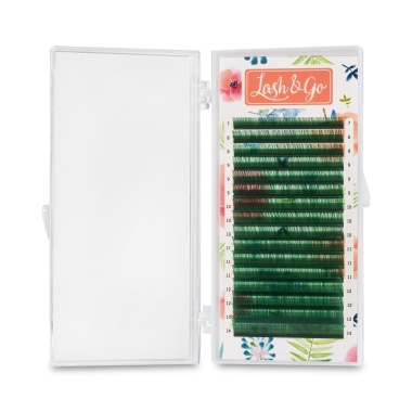 Lash&Go Ресницы микс, цветные, Зеленый, 0.10/D/7-14 мм, 16 линий купить