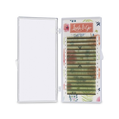 Lash&Go Ресницы микс, цветные, Светло-зеленый, 0.07/C/7-14 мм, 16 линий купить