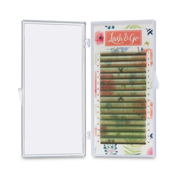 Lash&Go Ресницы микс, цветные, Светло-зеленый, 0.10/C/7-14 мм, 16 линий купить