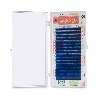 Lash&Go Ресницы микс, цветные, Синие, 0.07/M/7-14 мм, 16 линий купить