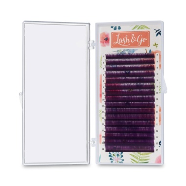 Lash&Go Ресницы микс, цветные, Фиолетовые, 0.07/L/7-14 мм, 16 линий купить