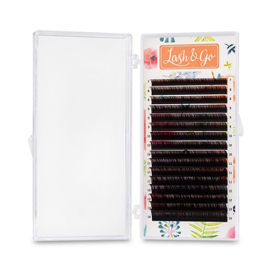 Lash&Go Ресницы омбре микс, Коричневый, 0.10/D/7-14 мм, 16 линий купить