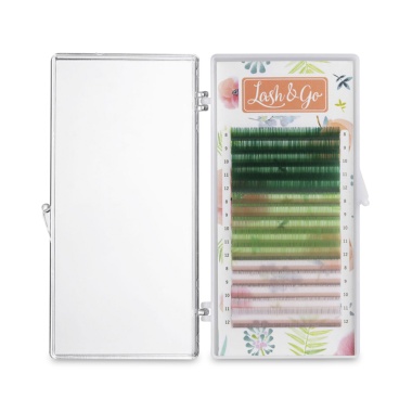 Lash&Go Ресницы микс, цветные, Avocado, 0.10/C/8-12 мм, 15 линий купить
