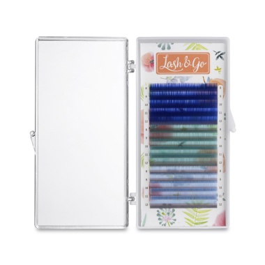 Lash&Go Ресницы микс, цветные, Blueberry, 0.10/D/8-12 мм, 15 линий купить