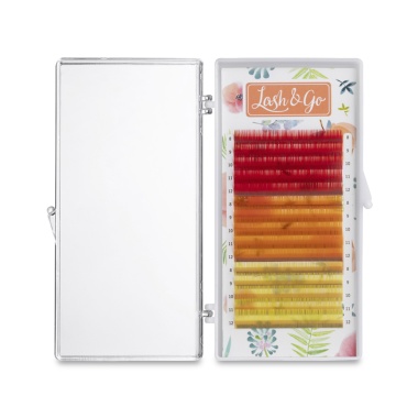 Lash&Go Ресницы микс, цветные, Grapefruit, 0.10/D/8-12 мм, 15 линий купить