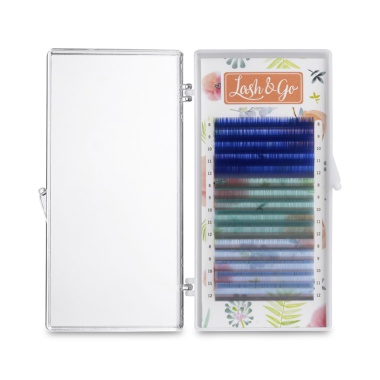 Lash&Go Ресницы микс, цветные, Blueberry, 0.07/C/9-13 мм, 15 линий купить