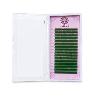 Enigma Ресницы микс, цветные, Зеленый, 0.07/C/7-13 мм, 16 линий купить