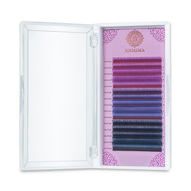 Enigma Ресницы микс, цветные, Pastel blues, 0.07/D/8-12 мм, 15 линий купить