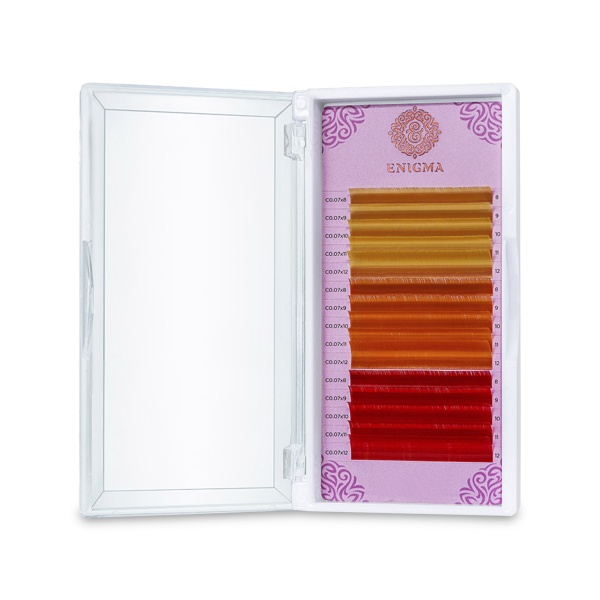 Enigma Ресницы микс, цветные, Spicy citrus, 0.07/C/8-12 мм, 15 линий купить