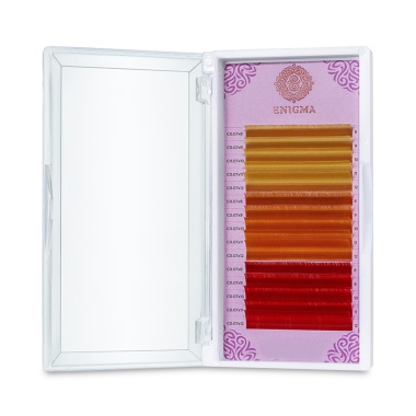 Enigma Ресницы микс, цветные, Spicy citrus, 0.07/D/8-12 мм, 15 линий купить