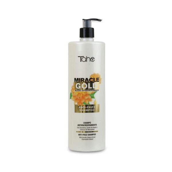 Tahe Professional Шампунь для дисциплинирования вьющихся волос Miracle Gold Anti Frizz Shampoo Extract, 1000 мл купить