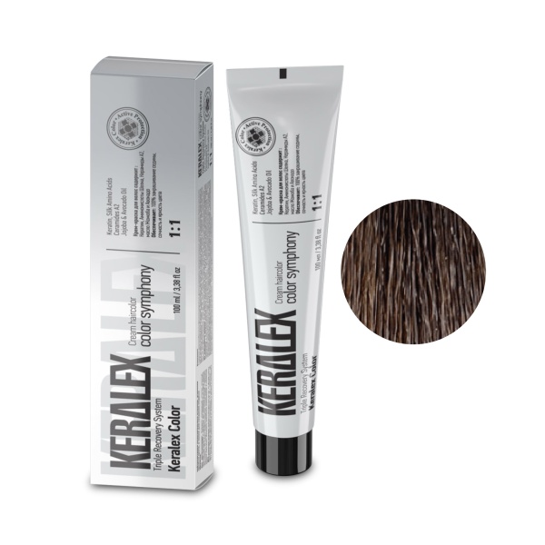 Keralex Крем-краска для волос Hair Color, 6.0 Light Brown Natural Светлый шатен натуральный, 100 мл купить