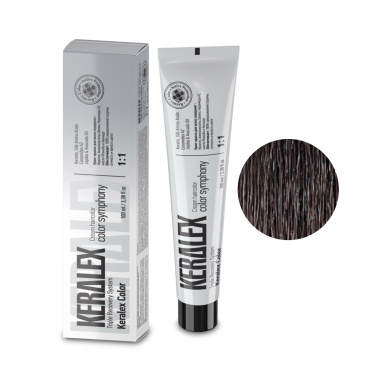 Keralex Крем-краска для волос Hair Color, 4.0 Dark Brown Natural Темный шатен натуральный, 100 мл купить