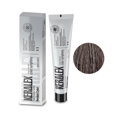 Keralex Крем-краска для волос Hair Color, 5.28 Medium Brown Ash Pearl Средний шатен пепельно-фиолетовый, 100 мл купить