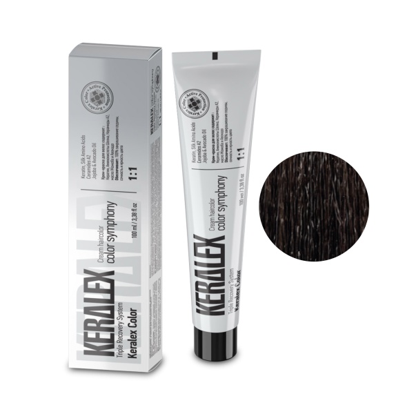 Keralex Крем-краска для волос Hair Color, 5.9 Medium Brown Cold Chocolate Средний шатен коричнево холодный, 100 мл купить