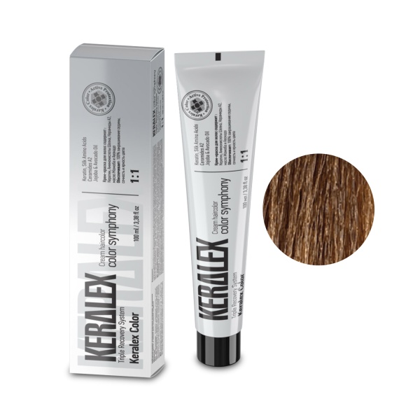 Keralex Крем-краска для волос Hair Color, 8.7 Medium Blonde Beige Средний блондин бежевый, 100 мл купить
