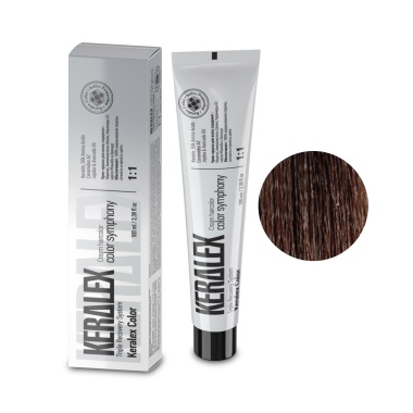 Keralex Крем-краска для волос Hair Color, 5.07 Medium Brown Natural Beige Средний шатен натурально-бежевый, 100 мл купить
