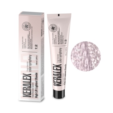 Keralex Крем-краска для волос Hair Color High Lift Lightest Blonde, 11.82 Pearl Ash Супер осветляющий блондин перламутрово-пепельный, 100 мл купить