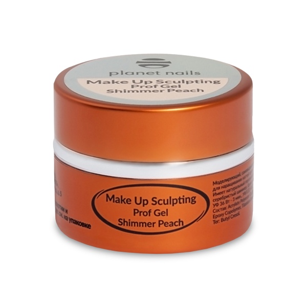 Planet Nails Моделирующий гель Make Up Sculpting Prof Gel Shimmer, персиковый Peach, 15 гр купить