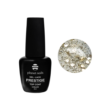 Planet Nails Топ для гель-лака Prestige Matte Top Party, Gold, без липкого слоя, 8 мл купить