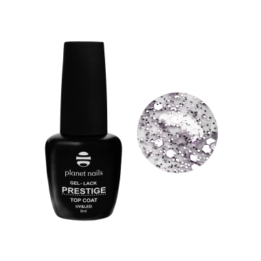 Planet Nails Топ для гель-лака Prestige Matte Top Party, Silver, без липкого слоя, 8 мл купить