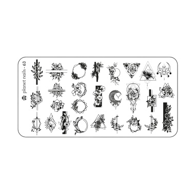 Planet Nails Пластина для Stamping Nail Art, №63 купить