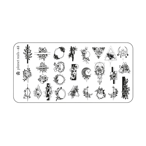 Planet Nails Пластина для Stamping Nail Art, №63 купить