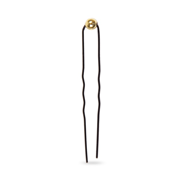 Eurostil Шпильки для причесок декоративные, черные, золотой жемчуг, 60 мм, 12 шт купить