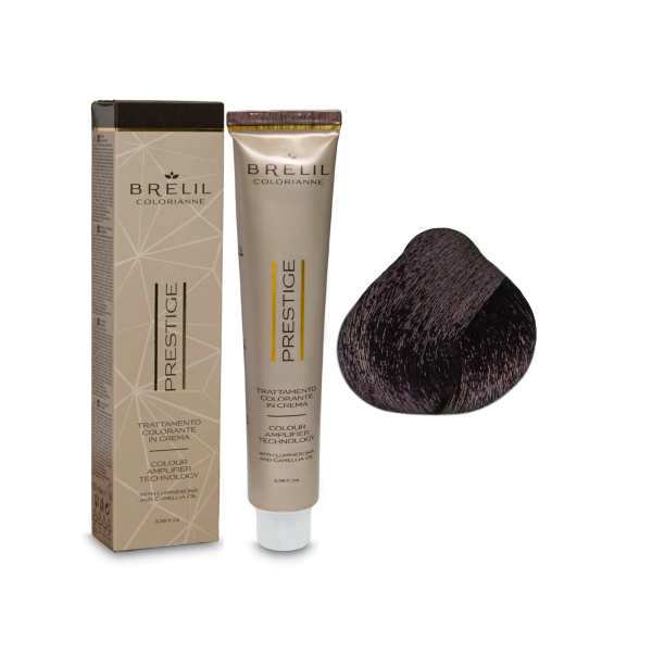 Brelil Professional Краска для волос Colorianne Prestige, 4/77 интенсивно-фиолетовый шатен, 100 мл купить