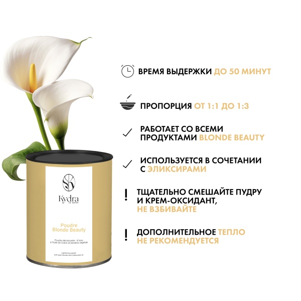 Kydra Le Salon Блондирующая пудра с кератином и хлопковым маслом Blonde Beauty Lightening Powder with Plant, 500 гр купить