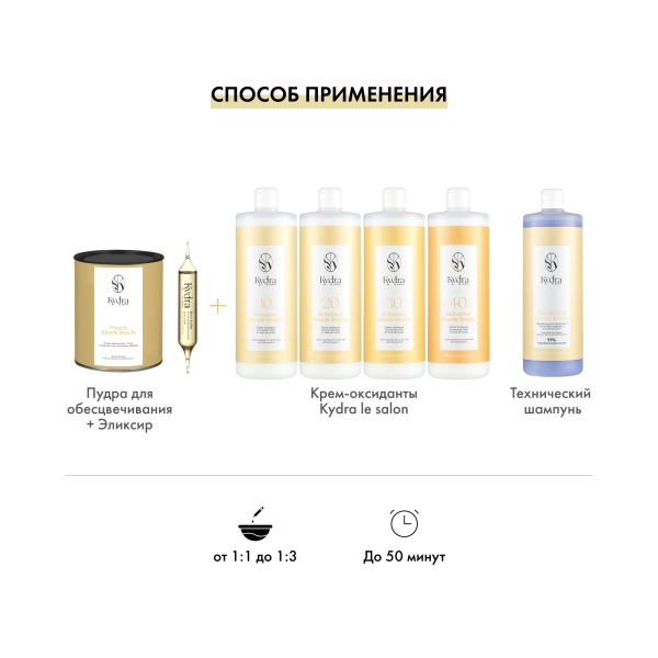 Kydra Le Salon Блондирующая пудра с кератином и хлопковым маслом Blonde Beauty Lightening Powder with Plant, 500 гр купить
