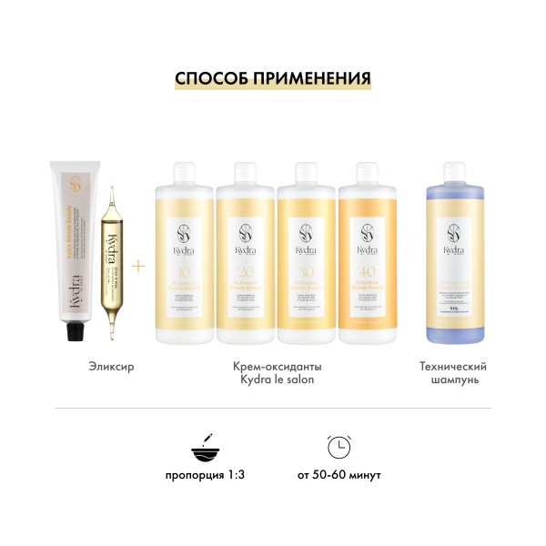 Kydra Le Salon Крем-краска для волос Super Blond Hair Color Treatment Cream, SB00 Ultra Natural Blonde Beauty, 60 мл купить