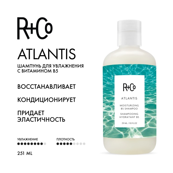 R+Co Шампунь для увлажнения с витамином В5 Атлантида Atlantis Shampoo, 251 мл купить