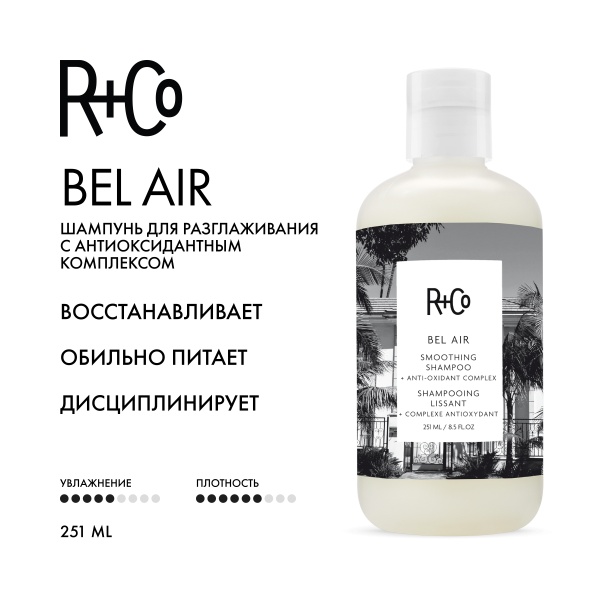 R+Co Шампунь для разглаживания с антиоксидантным комплексом Бэль Эйр Bel Aair Smoothing Shampoo + Anti-Oxidant Complex, 251 мл купить