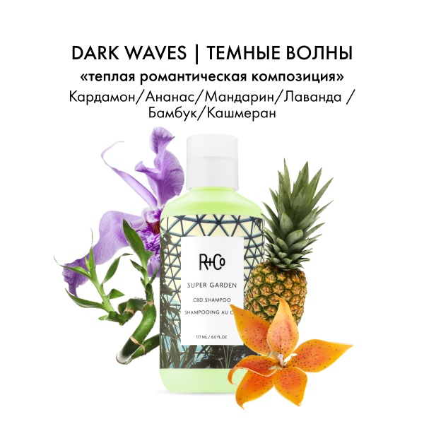 R+Co Успокаивающий шампунь Дивный сад Super Garden Cbd Shampoo, 177 мл купить